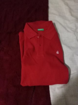 Polo Manga Larga Benetton Rojo
