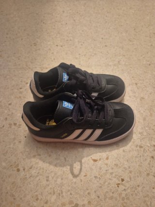 Tenis Adidas Samba Niños Negro Blanco número 31