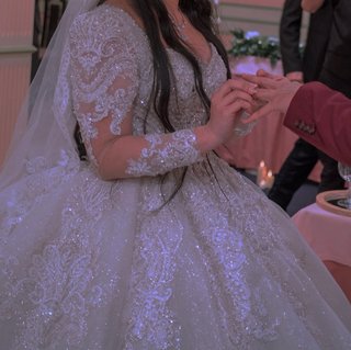 Vestido Novia Princesa Pedrería Plata