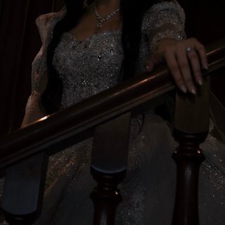 Vestido Novia Princesa Pedrería Plata