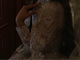 Vestido Novia Princesa Pedrería Plata