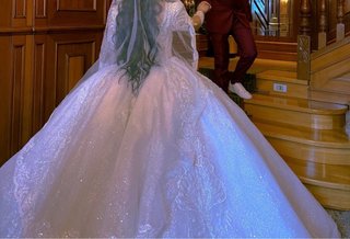 Vestido Novia Princesa Pedrería Plata