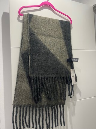 Bufanda Zara Geometría Gris Oscuro