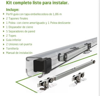 Kit de Puerta Corredera de Madera Blanca