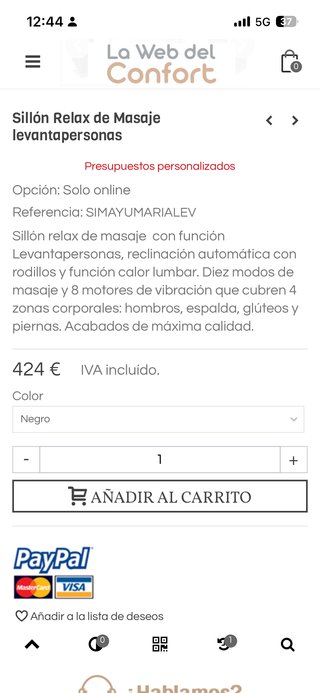 Sillón Relax con Masaje y Función Levantapersonas