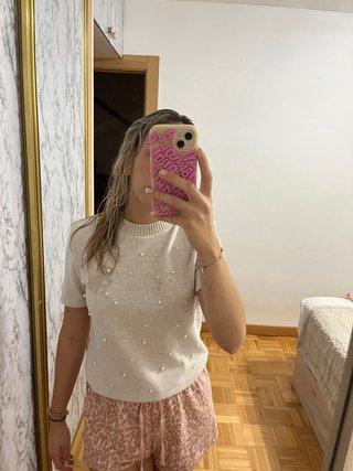 Jersey perlas manga corta.