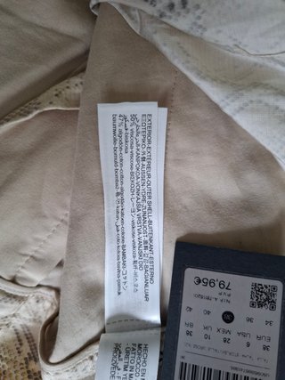 Pantalones Massimo Dutti crema serpiente EU38 NWT