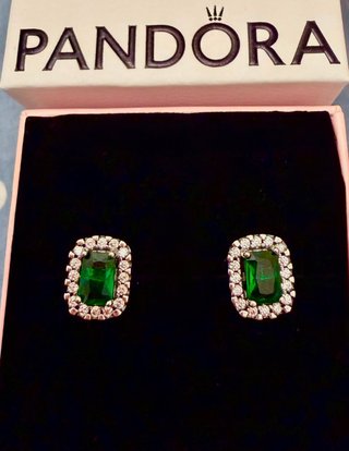 Pendientes Pandora con Piedra Verde