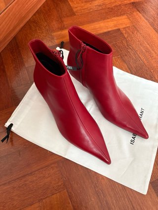 Botin Zara Tacón Kitten Rojo agotados