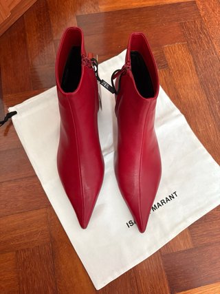 Botin Zara Tacón Kitten Rojo agotados