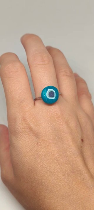 Anillo de Arcilla Polimérica Turquesa