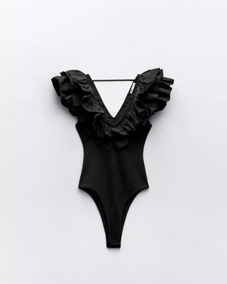 Body Zara volantes negro