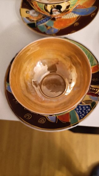 Juego de té antiguo dragón y geishas