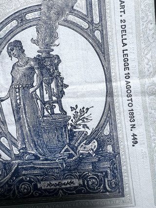 Banconota 50 Lire Barbetti 1896 Banca d'Italia