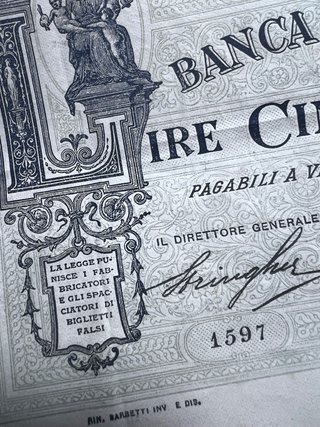 Banconota 50 Lire Barbetti 1896 Banca d'Italia