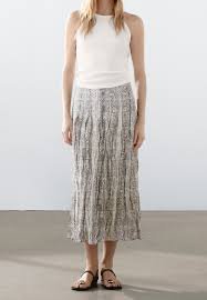 Falda Massimo Dutti A-Line Lana Serpiente EU40