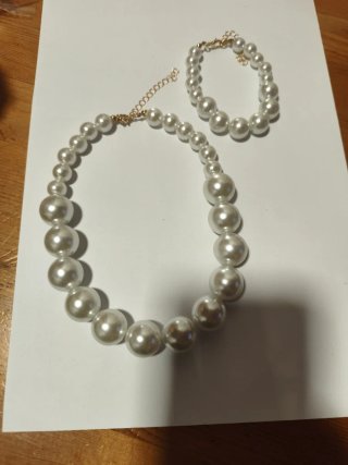 Collar y Pulsera de Perlas y anillo de regalo