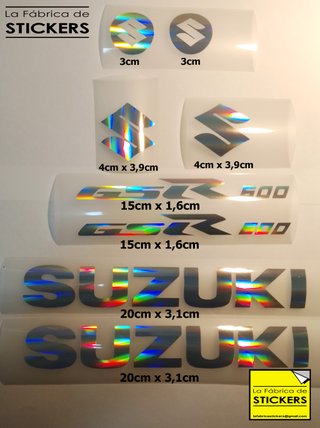 4 Pegatinas SUZUKI Vinilo Holográfico y Verde