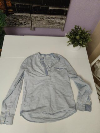 Camisa túnica, azul claro,talla 10-11 años