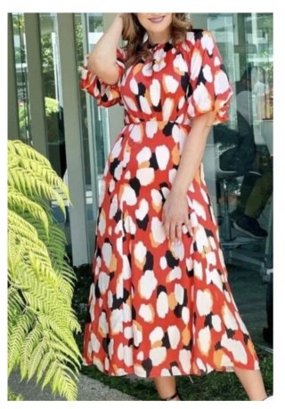 Vestido Estampado Abstracto Talla M