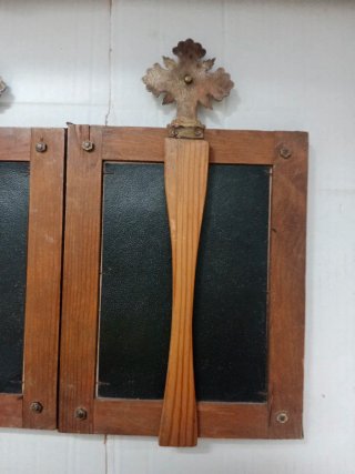 Pareja Sacras Altar Antiguas Metal-Madera