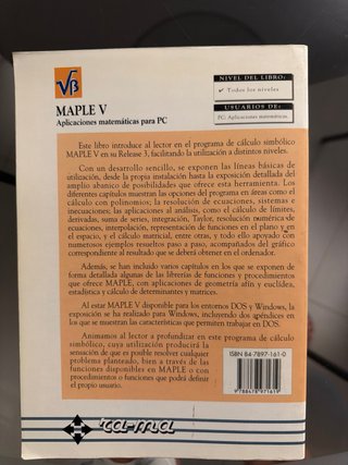 Maple V. Aplicaciones Matemáticas para PC.