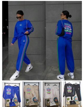 Conjunto chándal Adidas azul con rayas