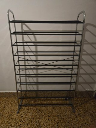 Zapatero metálico grande de 10 baldas