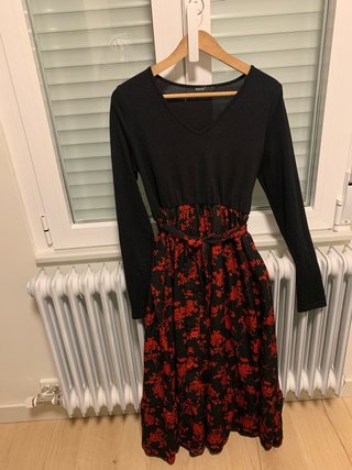 Vestido Shein Negro y Rojo