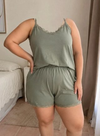 Conjunto lencería verde Talla XL