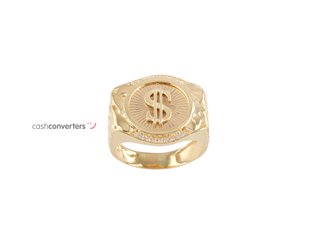 sello oro 18k con piedra con circonita