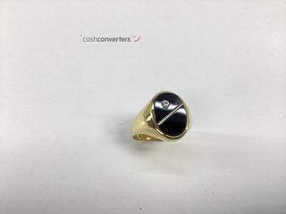 sello oro 18k con piedra con circonita,onix