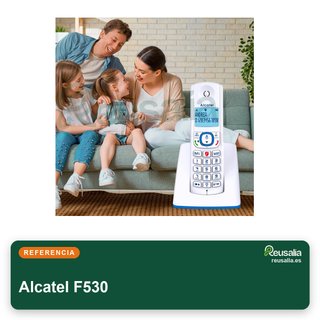 Alcatel F530 teléfono fijo inalámbrico blanco azul