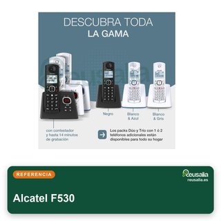 Alcatel F530 teléfono fijo inalámbrico blanco azul