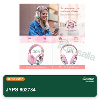 JYPS Auriculares inalámbricos Bluetooth niños rosa
