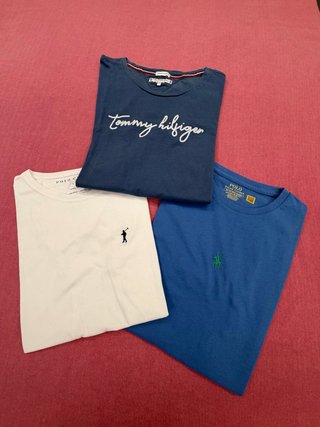 Lote 3 Camisetas Tommy Hilfiger y Polo Ralph Laure