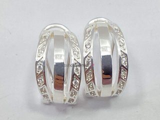 pendientes plata 925mm con piedra con circonita