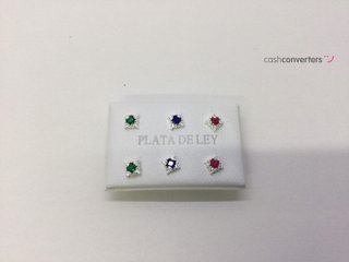 pendientes plata 925mm con piedra con circonita