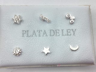 pendientes plata 925mm con piedra con circonita