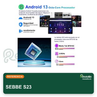 SEBBE S23 256GB Marrón Tablet Android 13