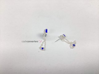pendientes plata 925mm con piedra con circonita