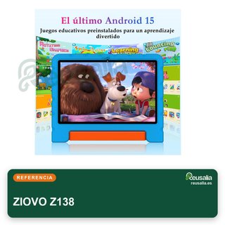 ZIOVO Z138 64GB Azul Tablet niños 10" Android 15