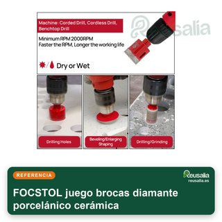 FOCSTOL juego brocas diamante porcelánico cerámica