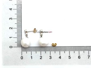 pendientes oro 18k con piedra con circonita,perla