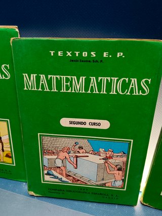 4 libros, MATEMÁTICAS. 1º,2º,3º y 4º curso E.P. JESÚS SESMA, BIBLIOGRÁFICA ESPAÑOLA 1969