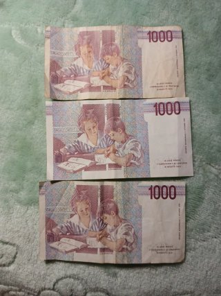 Lote 4 Billetes de Liras Italianas