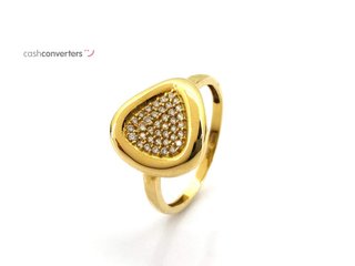 anillo oro 18k con piedra con circonita