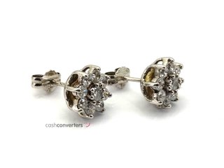 pendientes oro 18k con piedra con circonita
