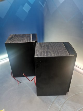 Altavoces Basic, negros, madera, 14x17x26 cm 10w