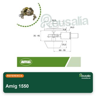 Amig 1550 cerrojo roseta seguridad puerta acero